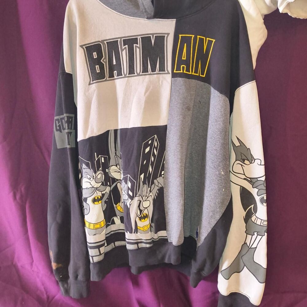 Warner Bros Looney Tunes Batman Mashup Colorblock Hoodie Sweatshirt 3XL